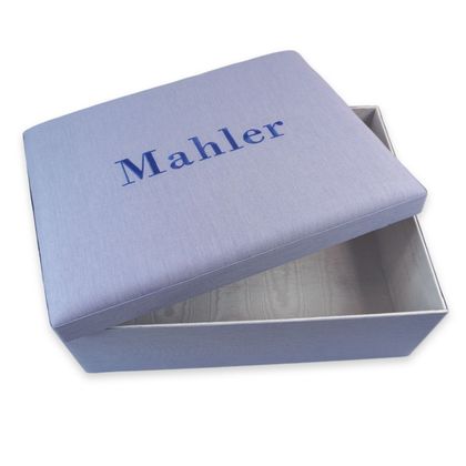 Personalized Micro Striped Cotton Large Baby Keepsake Box