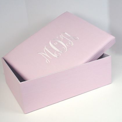 Personalized Micro Striped Cotton Large Baby Keepsake Box