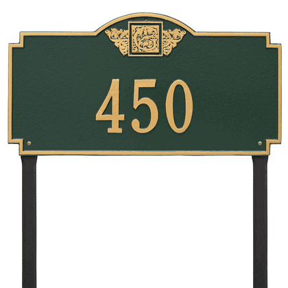 Personalized Monogram Large Lawn Address Plaque - 1 Line