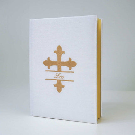 Personalized My Catholic Children's Bible Shantung Large Cross