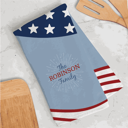 Personalized Patriotic Dish Towel