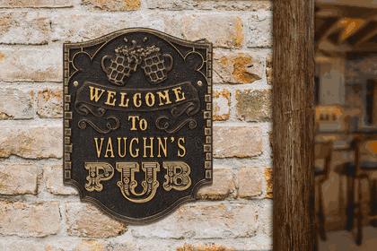 Personalized Pub Welcome Plaque