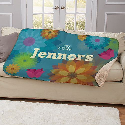 Personalized Spring Floral Sherpa