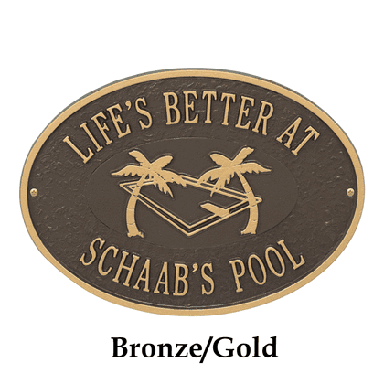 Personalized Swimming Pool Party Plaque