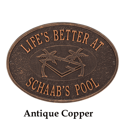 Personalized Swimming Pool Party Plaque