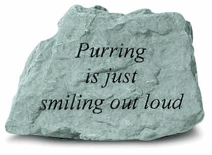 Purring is just smiling Engraved Stone