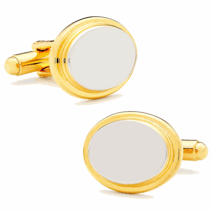 Two Tone Oval Cufflinks