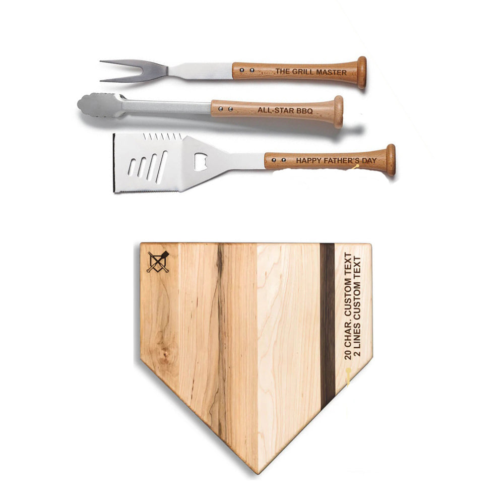 Personalized Baseball Themed Grill Tools
