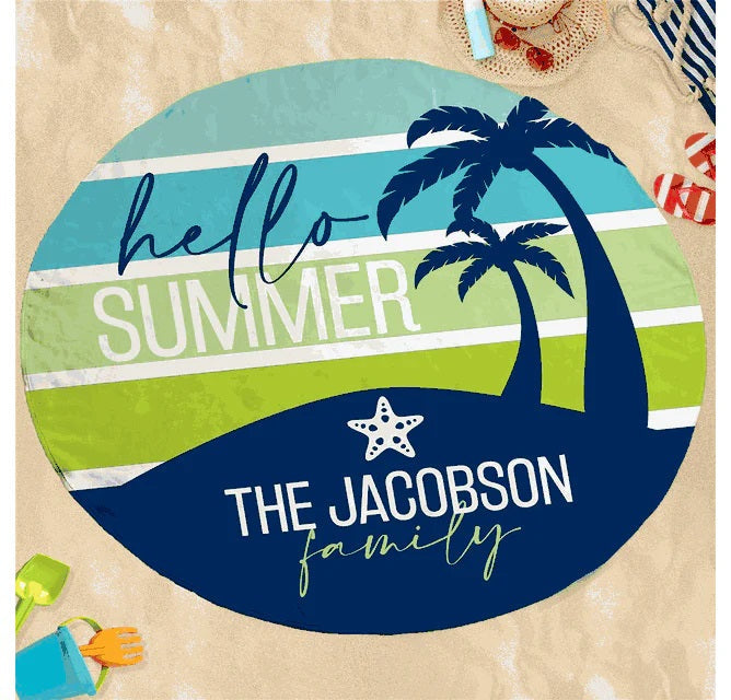 Personalized Round Beach Towels