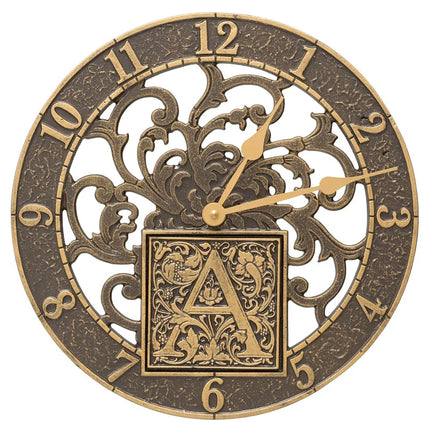 Personalized 12" Silhouette Monogram Indoor Outdoor Wall Clock