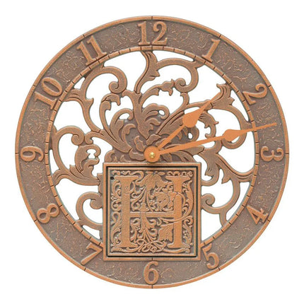 Personalized 12" Silhouette Monogram Indoor Outdoor Wall Clock