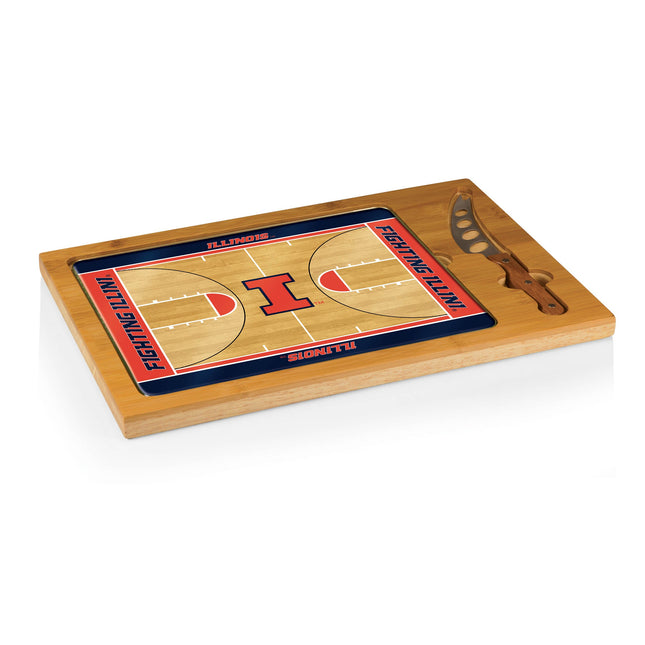 Illinois Fighting Illini Basketball Court Cutting Board & Knife Set