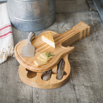 Guitar Cheese Cutting Board & Tools Set