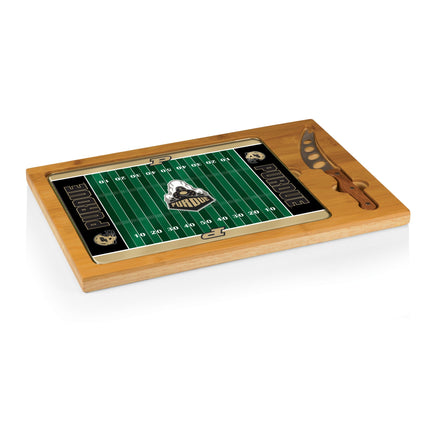 Purdue Boilermakers Football Field Glass Top Cutting Board & Knife Set