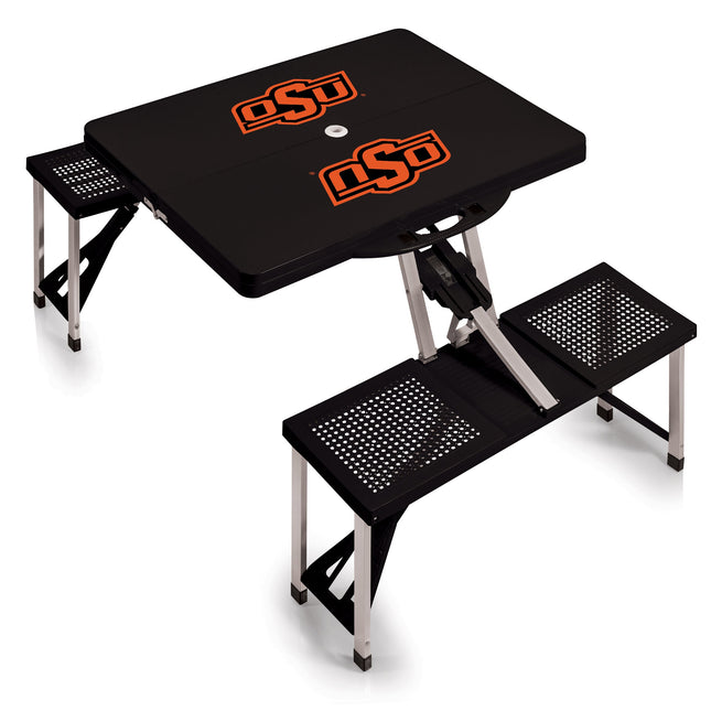 Oklahoma State Cowboys Picnic Table Portable Folding Table with Seats