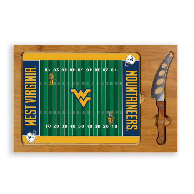 West Virginia Mountaineers Football Field Cutting Board & Knife Set