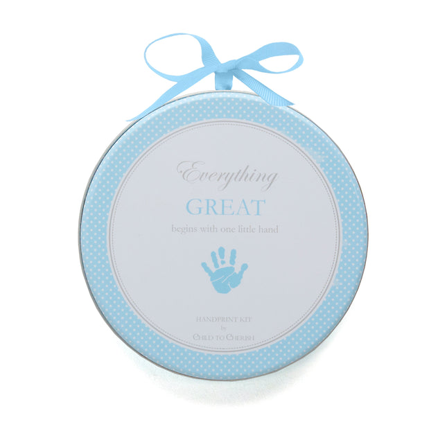 Blue Handprint Keepsake Tin/Kit
