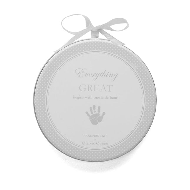 Gray Handprint Keepsake Tin/ Kit