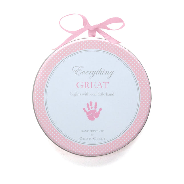 Pink Handprint Keepsake Tin/Kit