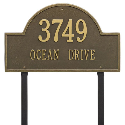 Personalized Arch Estate Lawn Address Plaque - 2 Line