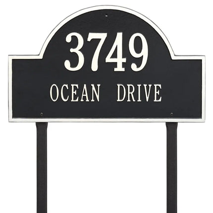 Personalized Arch Estate Lawn Address Plaque - 2 Line