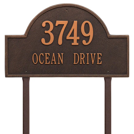 Personalized Arch Estate Lawn Address Plaque - 2 Line