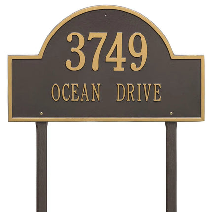 Personalized Arch Estate Lawn Address Plaque - 2 Line