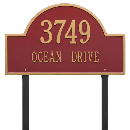 Personalized Arch Estate Lawn Address Plaque - 2 Line
