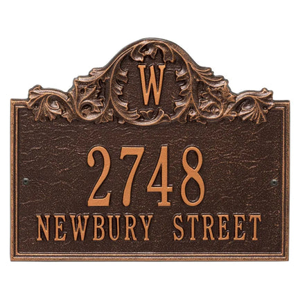 Personalized Acanthus Monogram Address Plaque