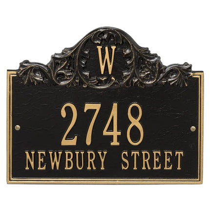 Personalized Acanthus Monogram Address Plaque