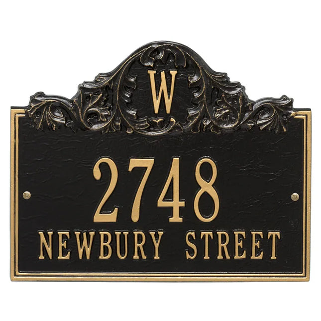 Personalized Acanthus Monogram Address Plaque
