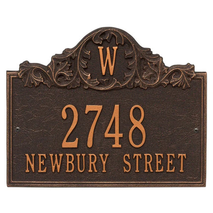 Personalized Acanthus Monogram Address Plaque
