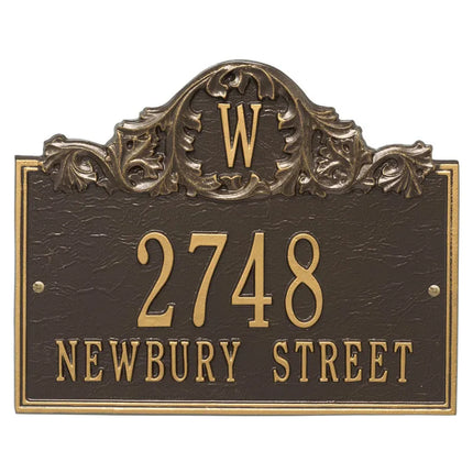 Personalized Acanthus Monogram Address Plaque