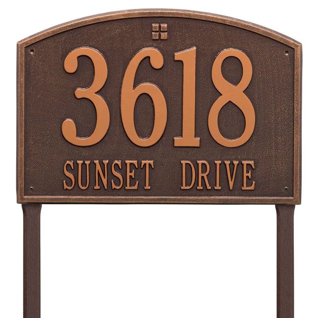 Personalized Cape Charles Large Lawn Address Plaque - 2 Line