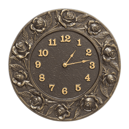12" Rose Indoor Outdoor Wall Clock