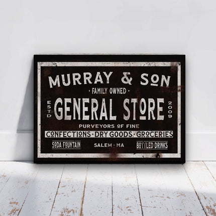 Personalized General Store Sign | Custom Rustic Farmhouse Sign