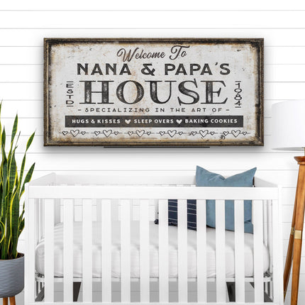Grandma & Grandpas House Canvas Sign | Grandparent Gift