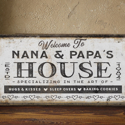 Grandma & Grandpas House Canvas Sign | Grandparent Gift