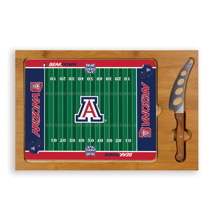 Arizona Wildcats Football Field Glass Top Cutting Board & Knife Set