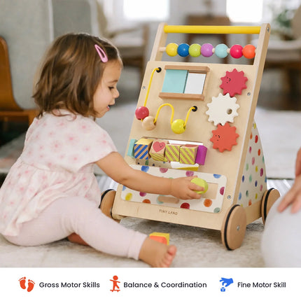 Tiny Land Premium Natural Wooden Activity Walker