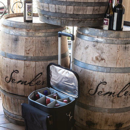 Cellar 6-Bottle Wine Carrier & Cooler Tote with Trolley