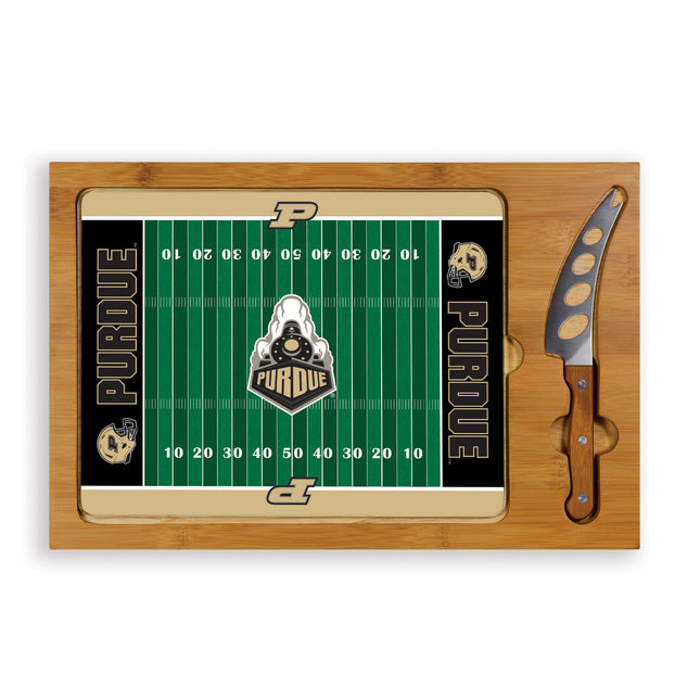 Purdue Boilermakers Football Field Glass Top Cutting Board & Knife Set