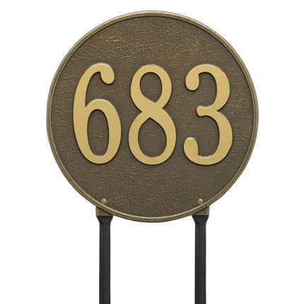 Personalized 15" Round Lawn Address Plaque - 1 Line