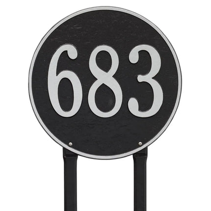Personalized 15" Round Lawn Address Plaque - 1 Line