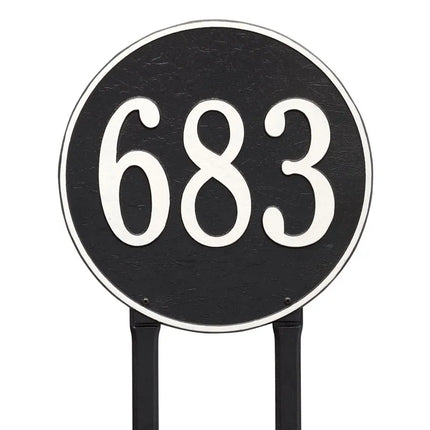 Personalized 15" Round Lawn Address Plaque - 1 Line
