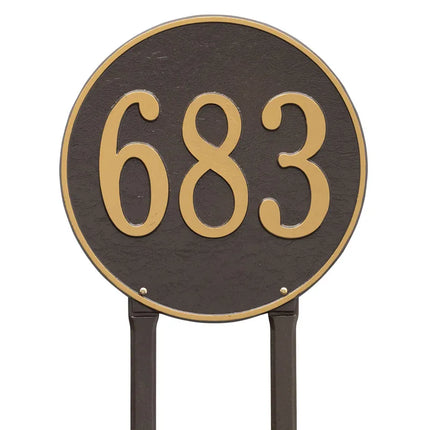 Personalized 15" Round Lawn Address Plaque - 1 Line