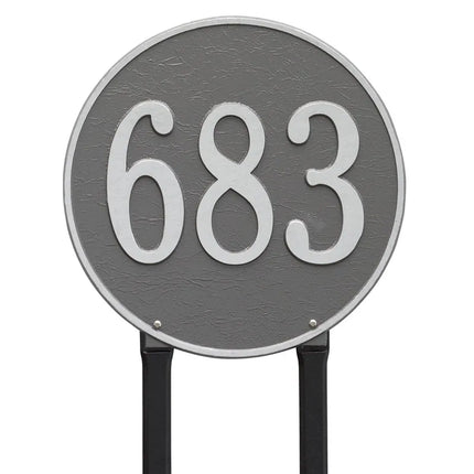 Personalized 15" Round Lawn Address Plaque - 1 Line