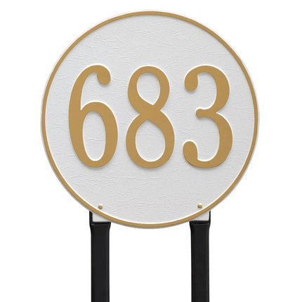 Personalized 15" Round Lawn Address Plaque - 1 Line