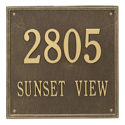 Personalized Square Estate 2 Line Wall Plaque