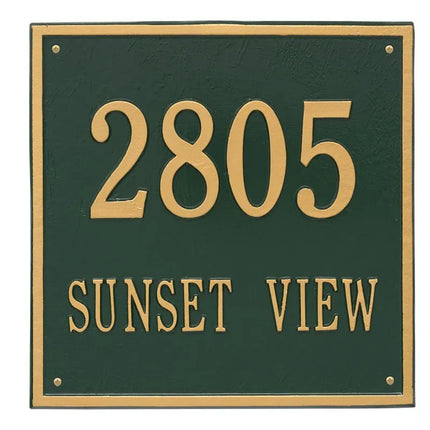 Personalized Square Estate 2 Line Wall Plaque